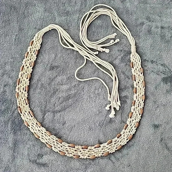Accessories - Hippy Boho cord and bead belt 60"